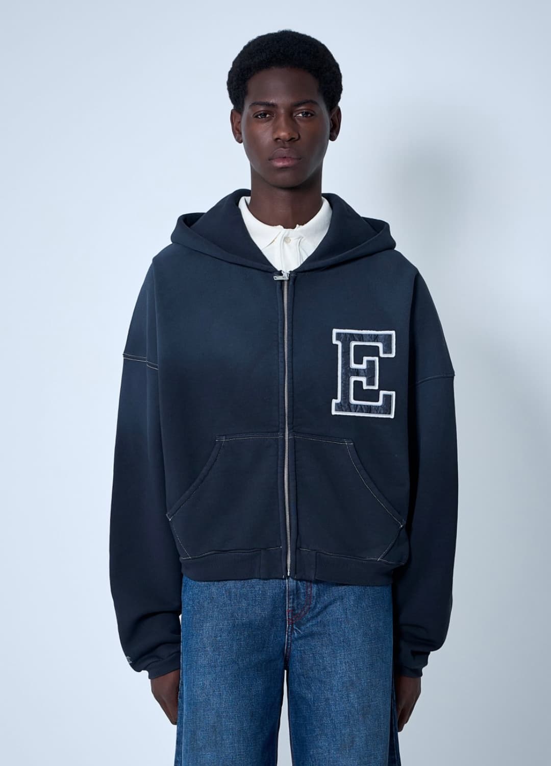 ERL 바시티 네이비 후드 집업  상품이미지1