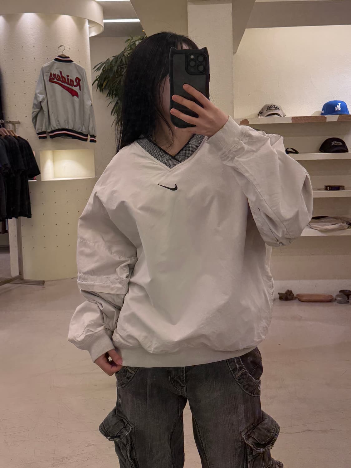 90s 나이키 센터 스우시 박시핏 우븐 웜업 U30 상품이미지1