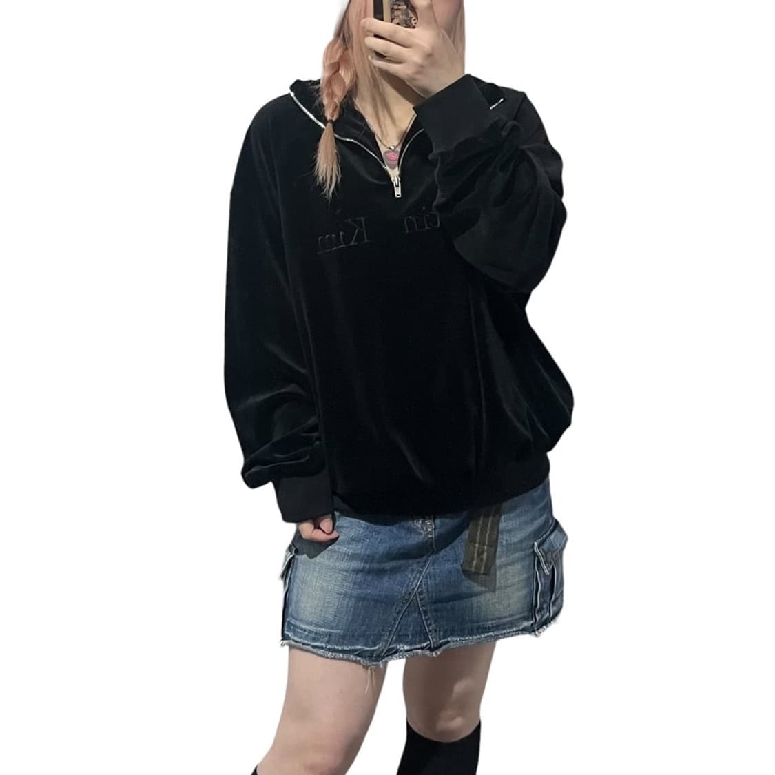 마뗑킴 로고 반집업 맨투맨 상품이미지1