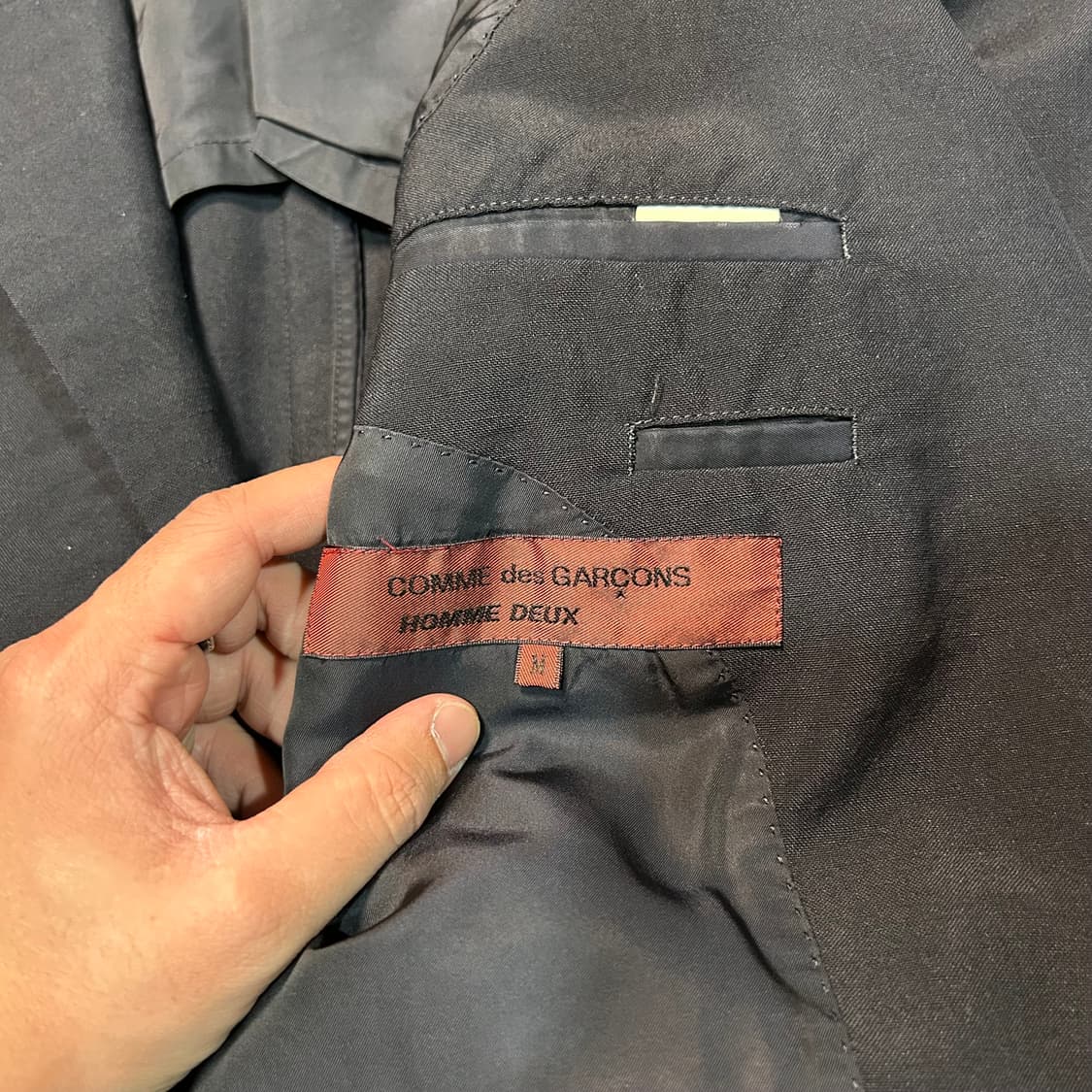 [L] 1998년 생산 꼼데가르송 옴므 듀스 울 모헤어 혼방 블레이저 상품이미지5