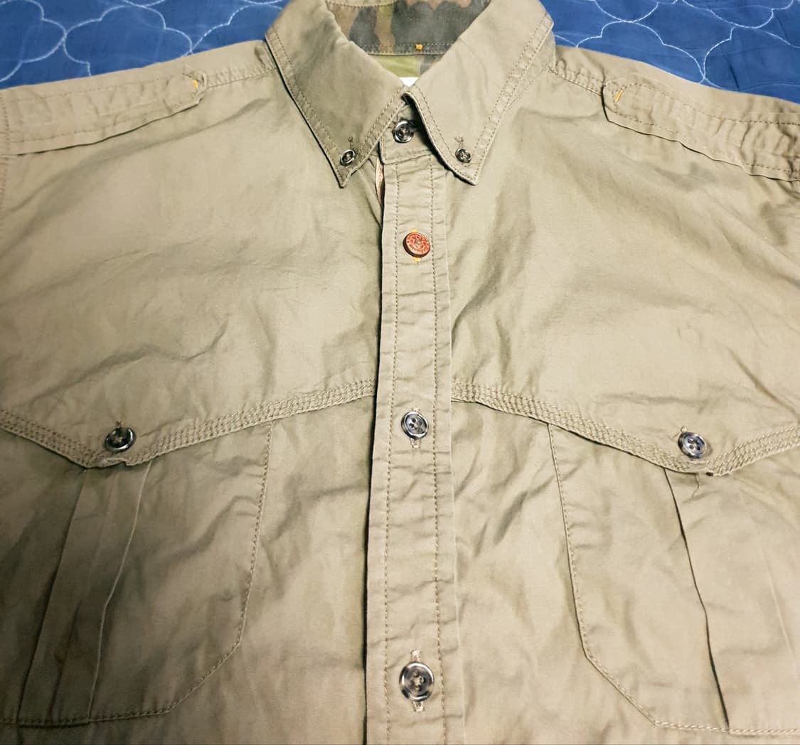 (빈티지) 스탠리 지이크 버튼다운 밀리터리 더블포켓 셔츠 올리브(105) 상품이미지2