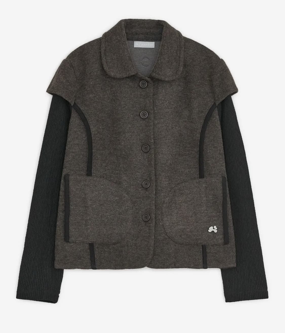 허그유어스킨 라운드 카라 니트 자켓 (브라운) 상품이미지1