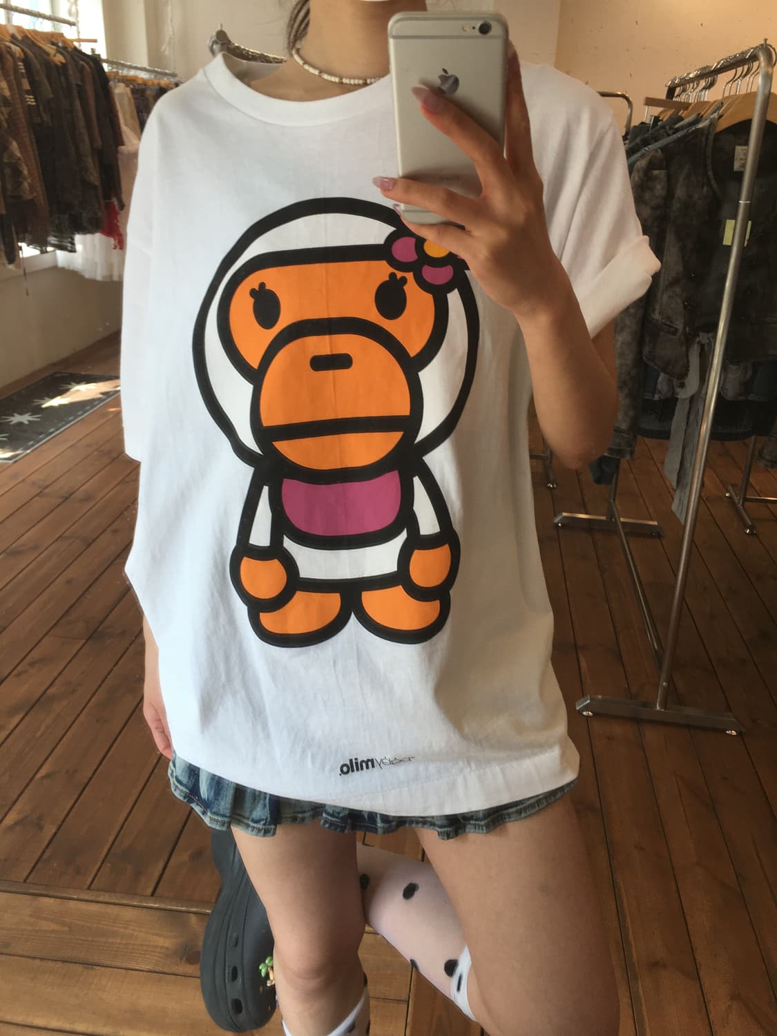 베이프 화이트 베이비리사 티셔츠 상품이미지4
