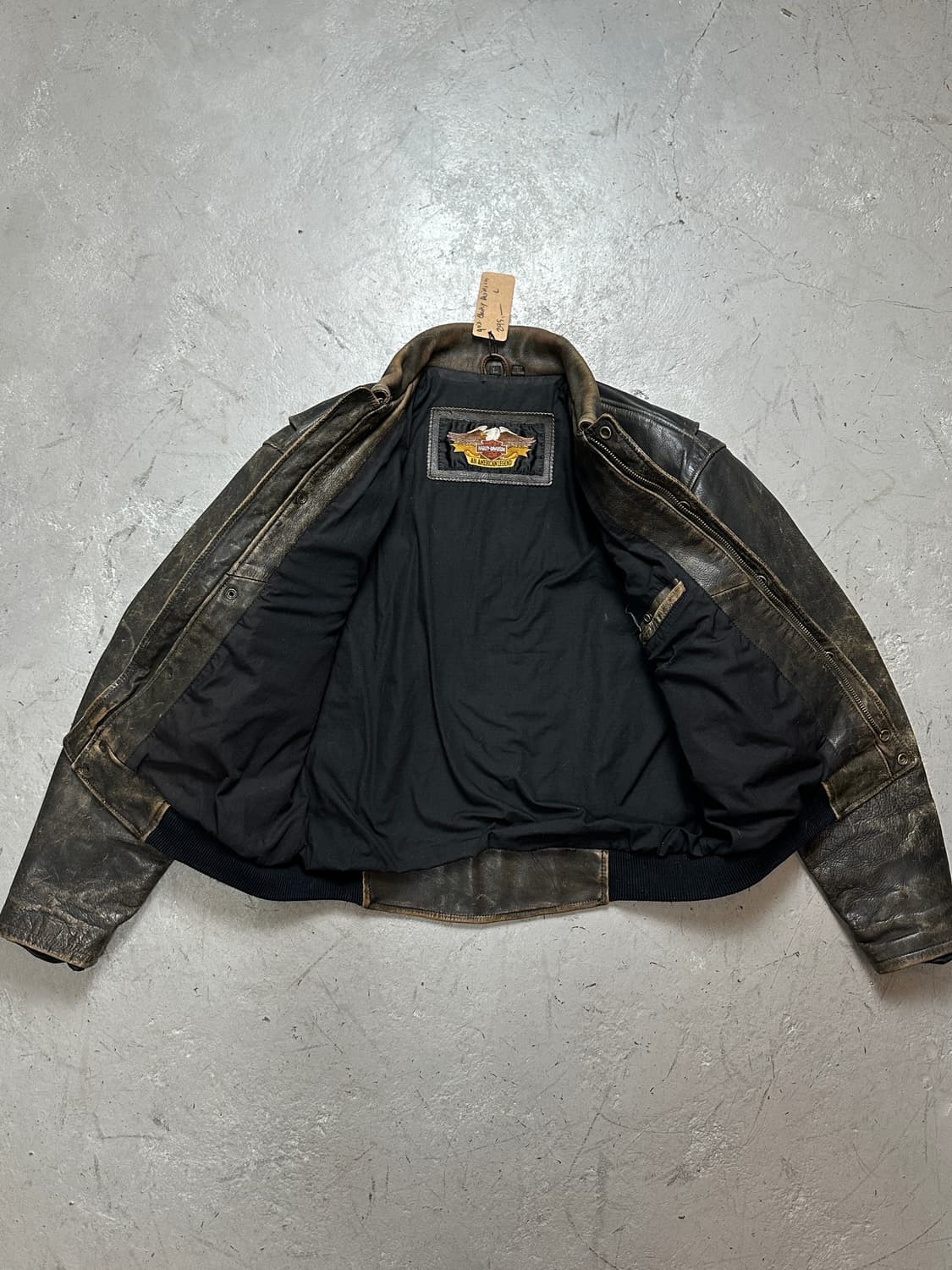 00's 할리데이비슨 디스 레더 자켓 풀그레인 레더 자켓 상품이미지8