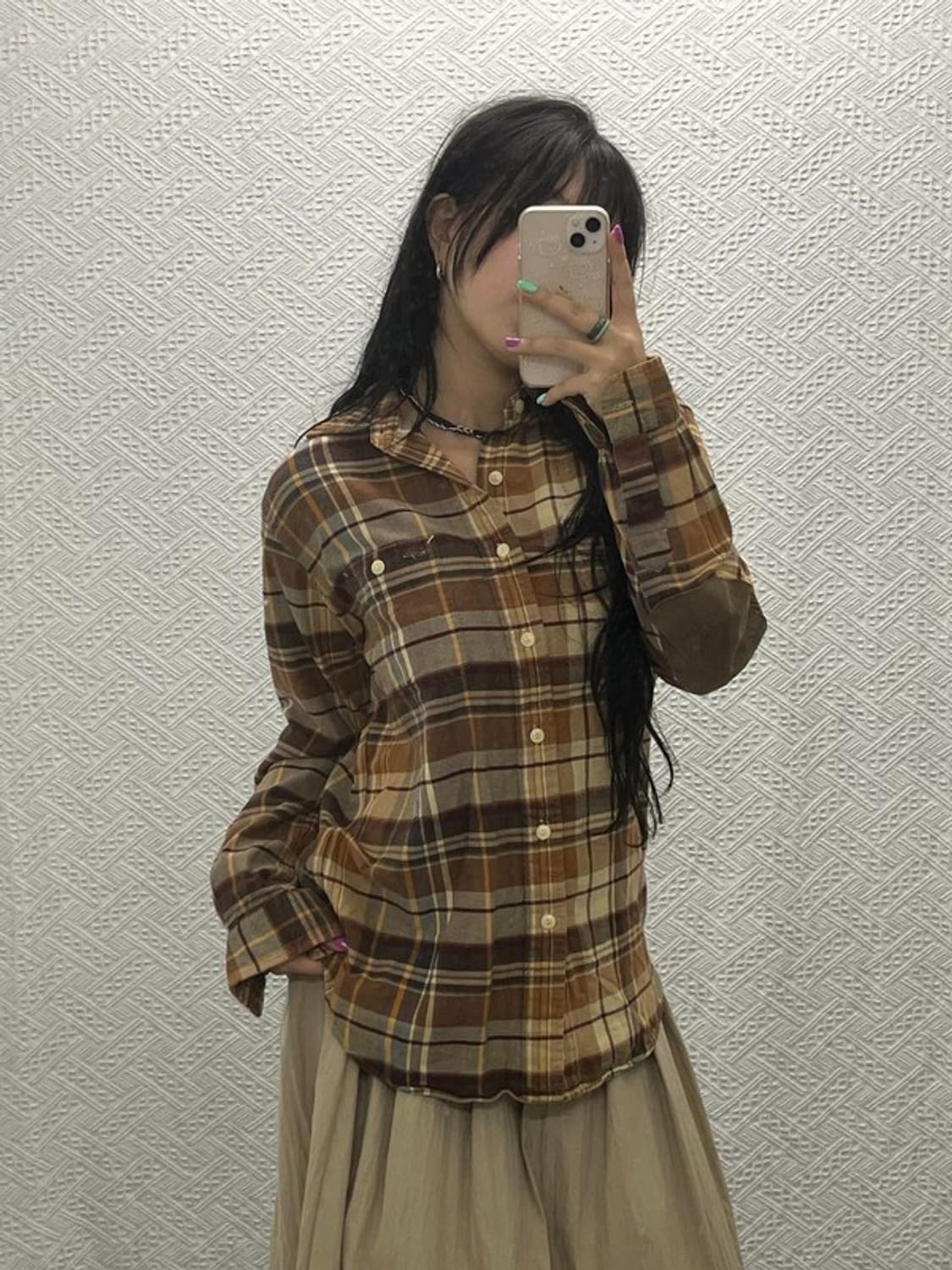 폴로 랄프로렌 올드스쿨 엘보패치 체크 셔츠 L C06597 상품이미지1