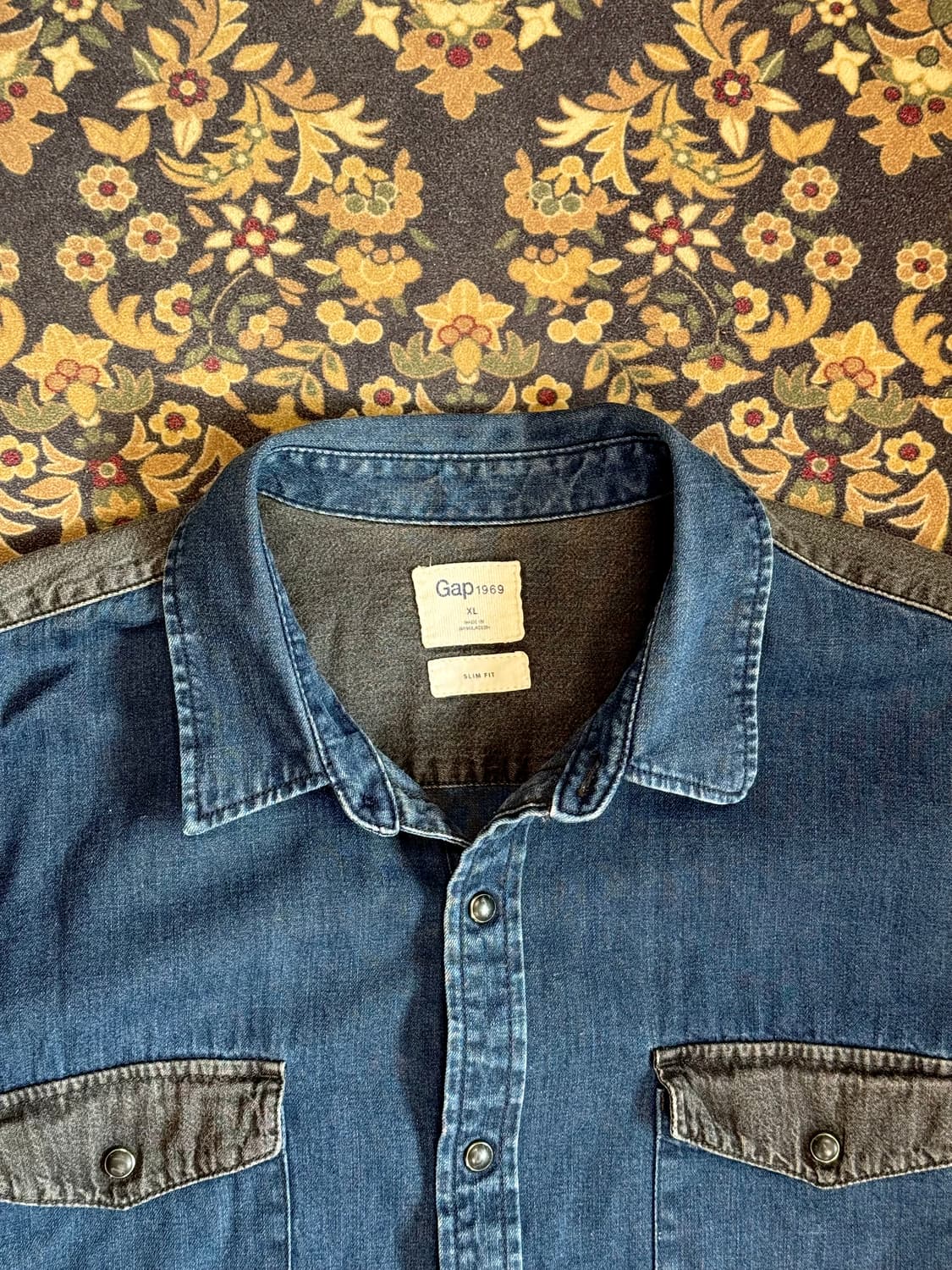 올드 갭 투톤 데님 웨스턴 셔츠 상품이미지2