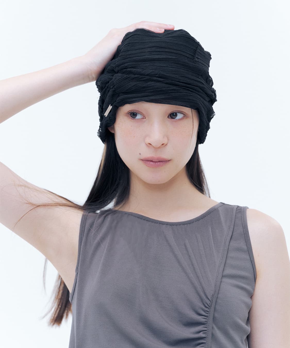 미세키서울 쉬어 터번 비니 블랙 상품이미지1