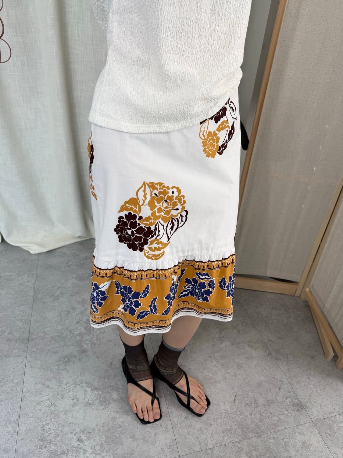 MIU MIU 에스닉 플라워 미디스커트 / 2002 SS  상품이미지2
