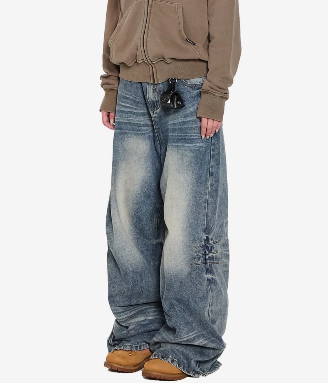 Washed Zipper Slit Denim Pants-스카이블루2사이즈 상품이미지2