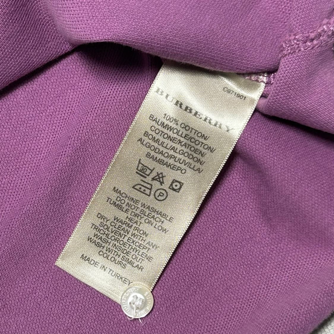 XL 버버리 퍼플 카라 반팔티 상품이미지5