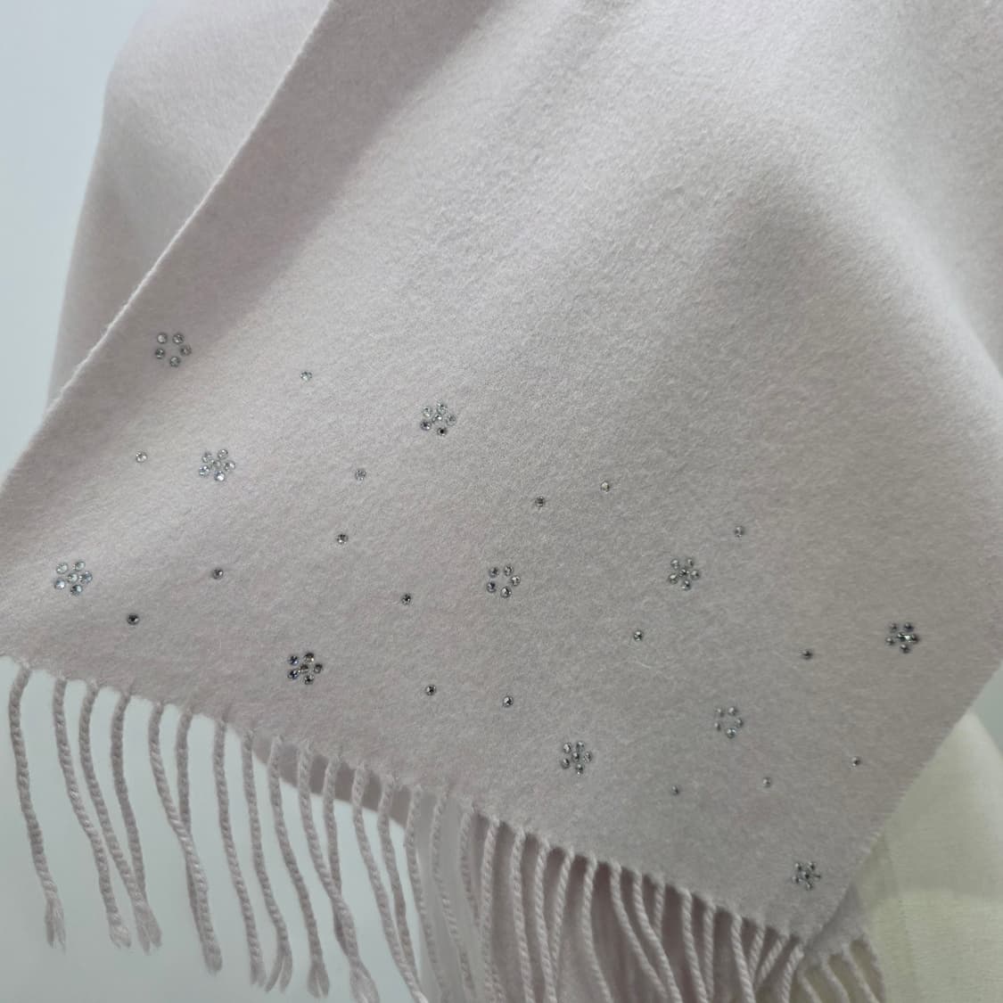 캐시미어 연핑크 비즈 머플러 상품이미지6