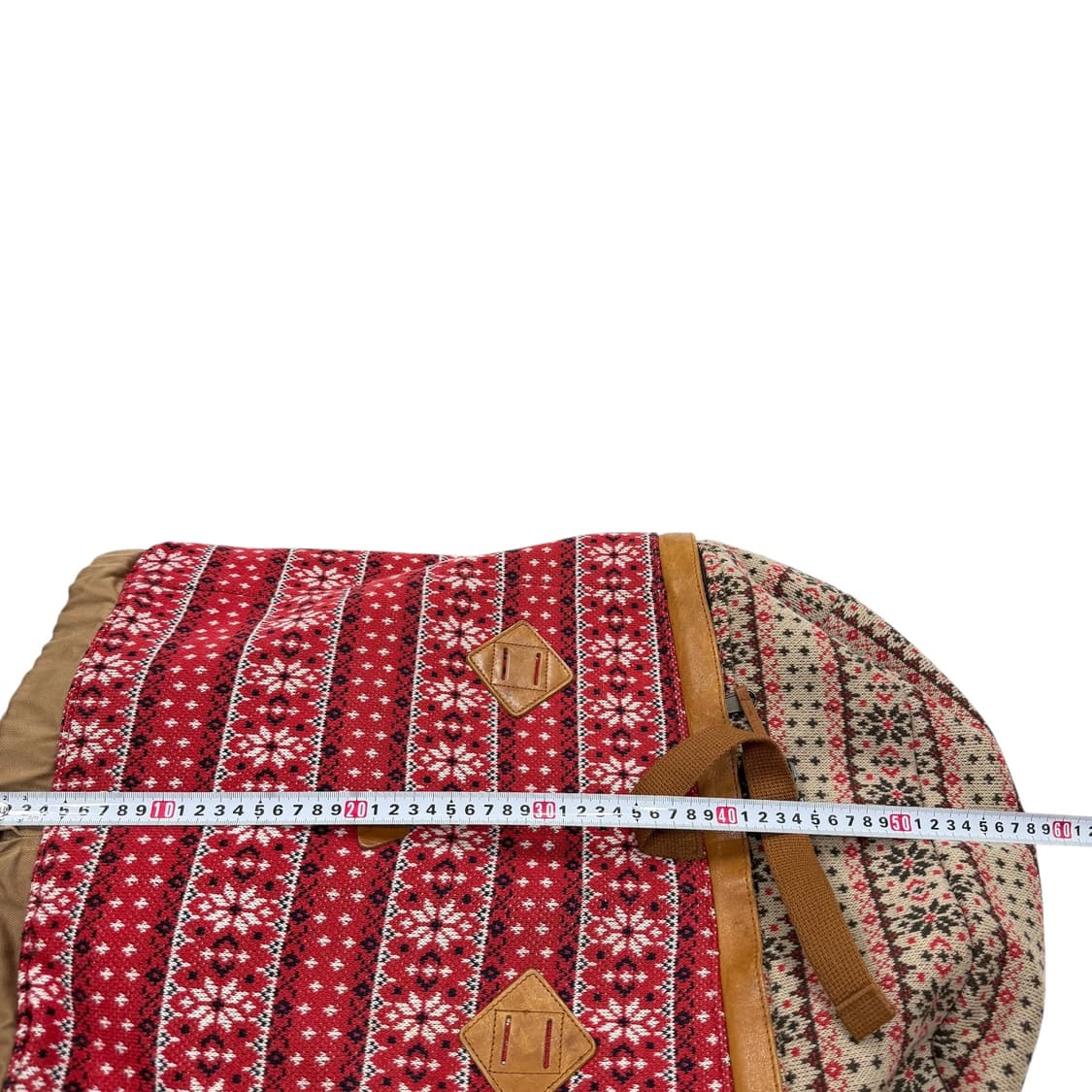빈티지 페어아일 패턴 Y2K 포켓 복조리 백팩 가방 상품이미지6