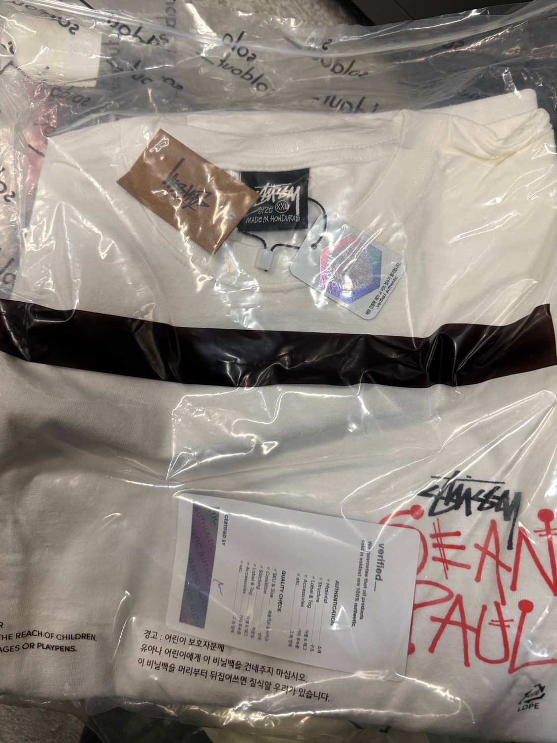 스투시 x 션 폴 티셔츠 화이트 xxl 상품이미지1