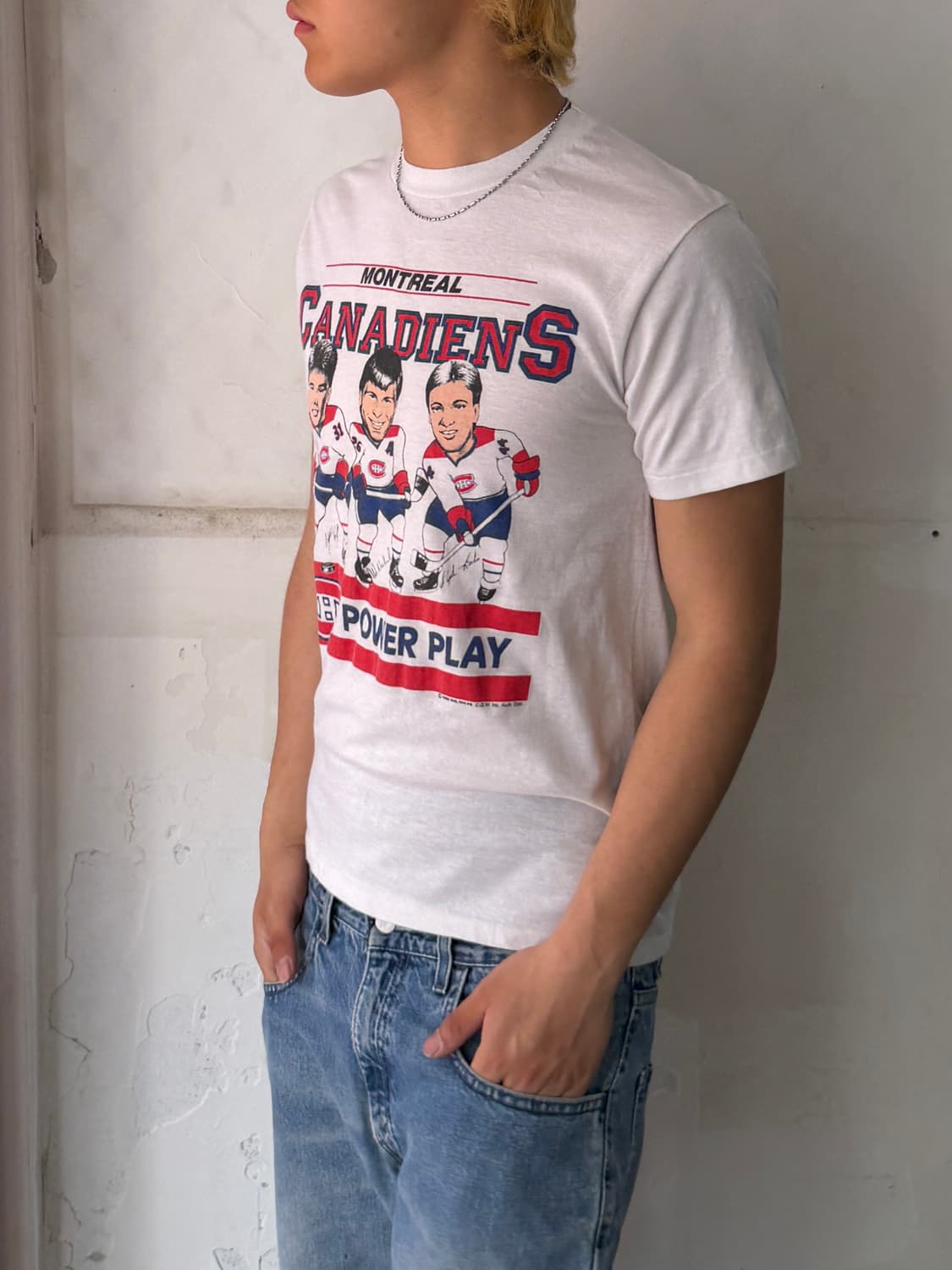 90’s 싱글 스티치 빈티지 화이트 그래픽 반팔티 상품이미지4