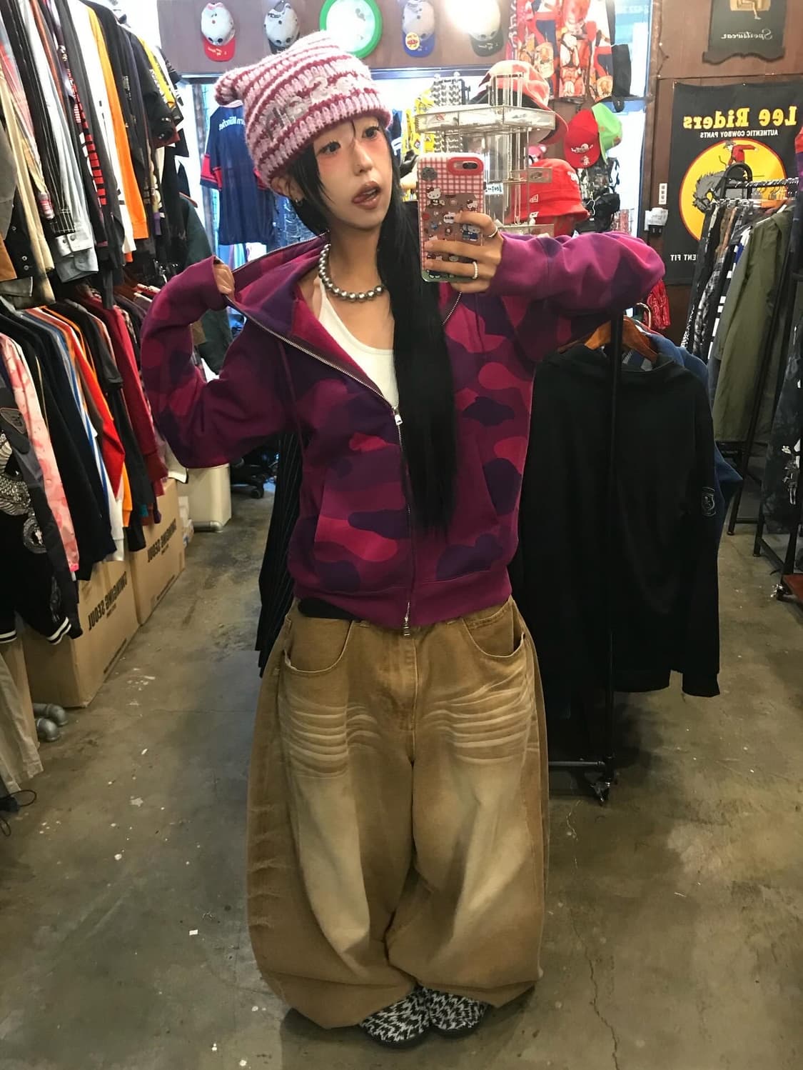 Bape Giant Purple Camo Hood Zip-Up 상품이미지3