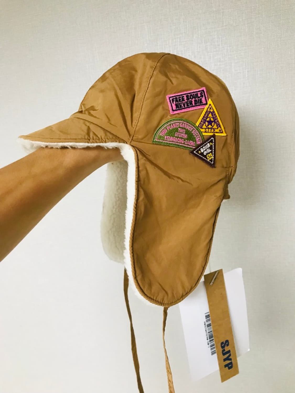 (새상품) SJYP 패치 양털 군밤 모자 여자 소두용 (매장가 16900 상품이미지1