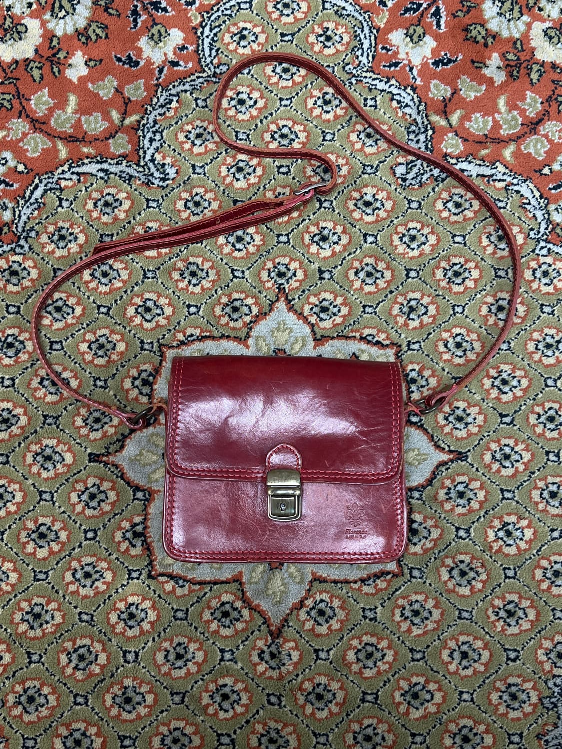 [OS] 이태리 빈티지 가죽 미니 숄더백 버건디 상품이미지1