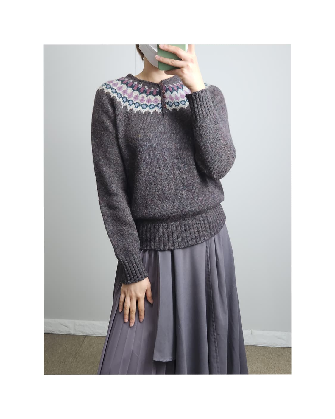 패턴 울 니트 상품이미지1