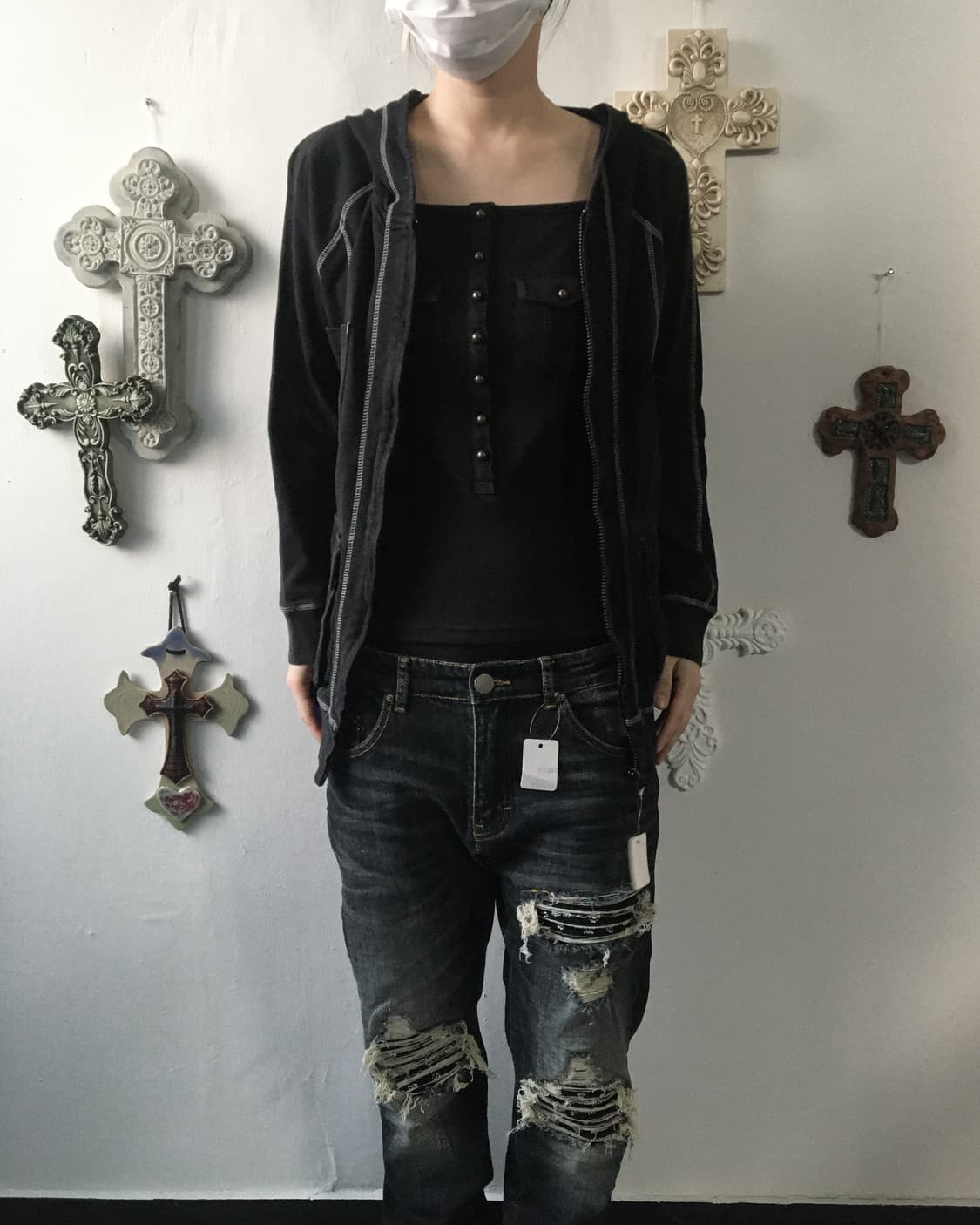 Stitch point hood zip up 상품이미지6