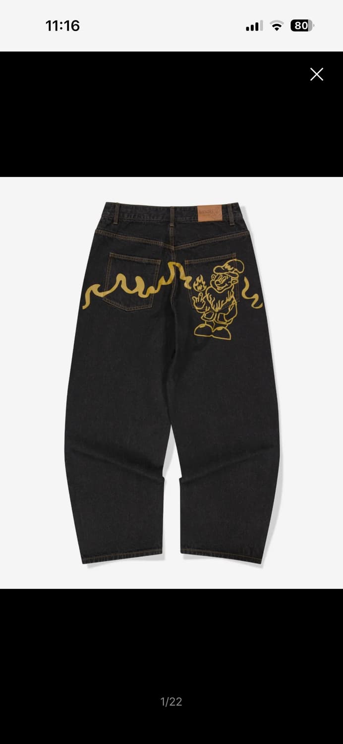 [M] 위캔더스 DWARF DENIM PANTS (BLACK) 상품이미지1