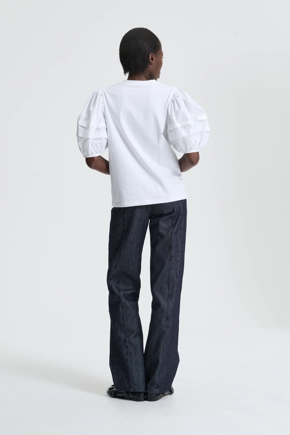 [XS,S,M]세실리에 반센 BEN 퍼프 블라우스/화이트 상품이미지3