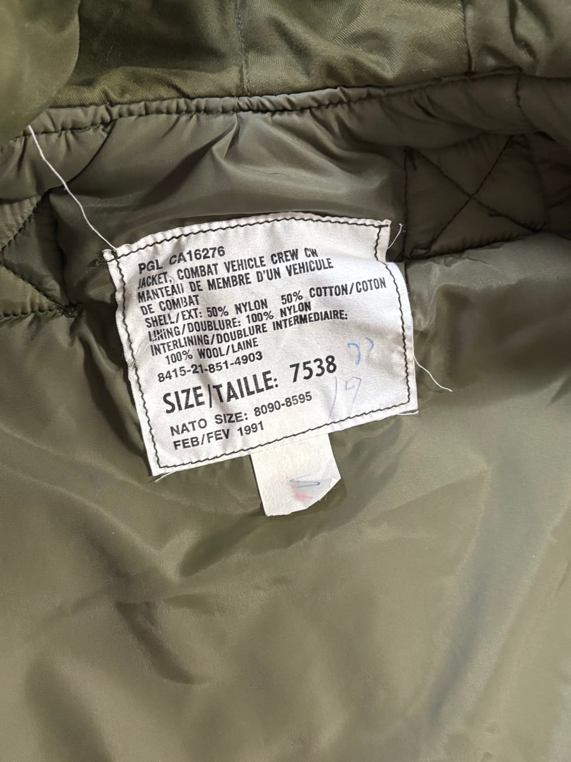 90s 캐나다군 탱커자켓 데드스탁 상품이미지5
