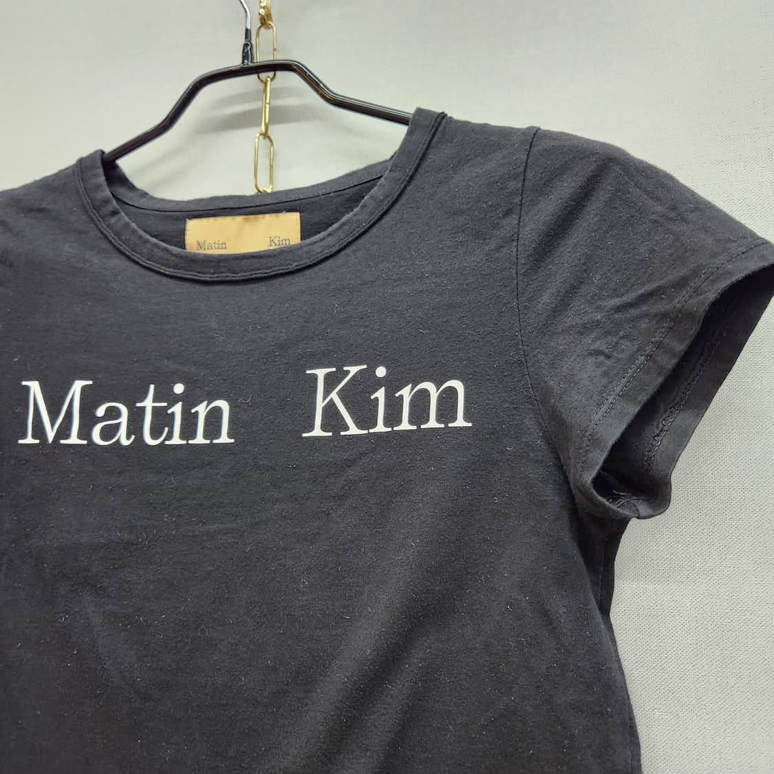 마뗑킴 빅로고 크롭 반팔티 S 상품이미지3