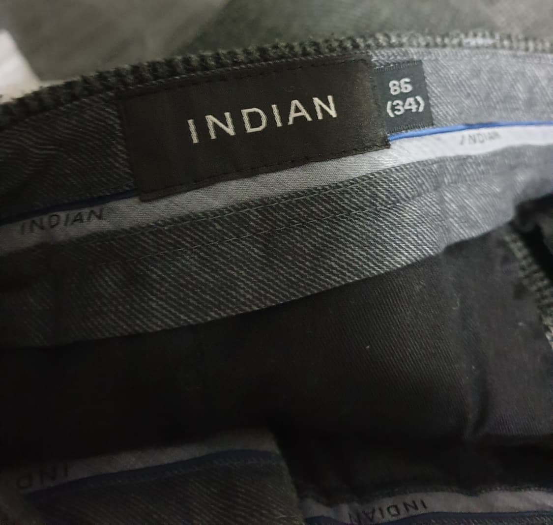 INDIAN 이중직원단 핀턱 스판 깅엄체크 겨울 슬랙스 (34) 상품이미지4