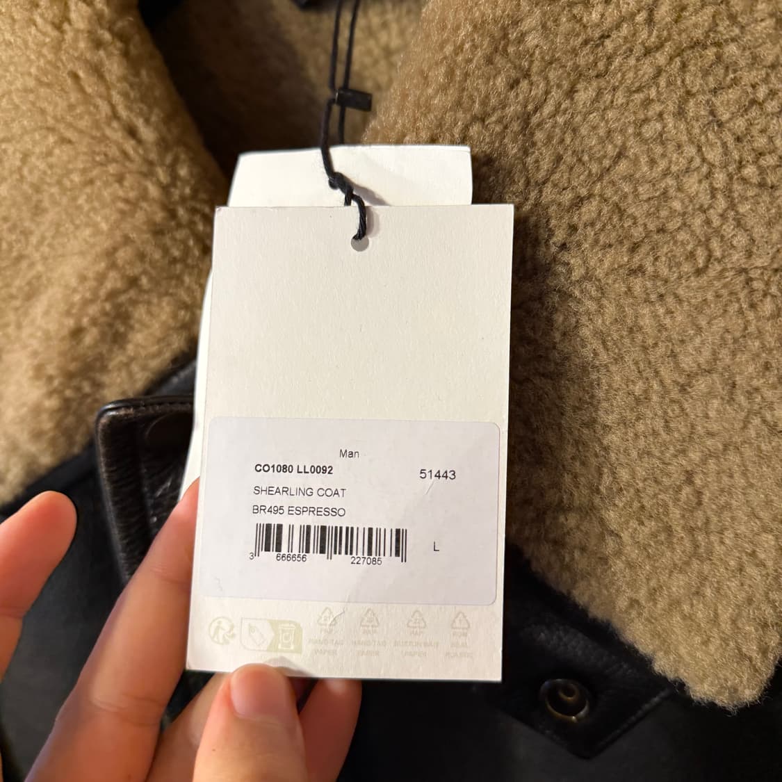 새상품) 르메르 25 f/w 시어링 에스프레소 코트 자켓  상품이미지5