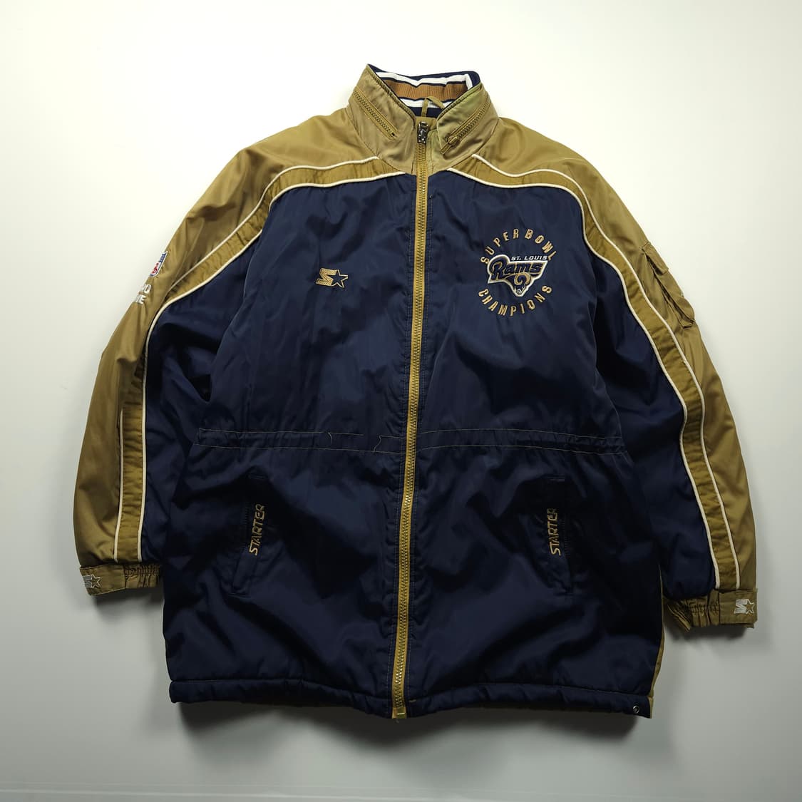 00s 스타터 NFL 세인트루이스 램스 슈퍼볼 바시티 자켓 (XL) 상품이미지1