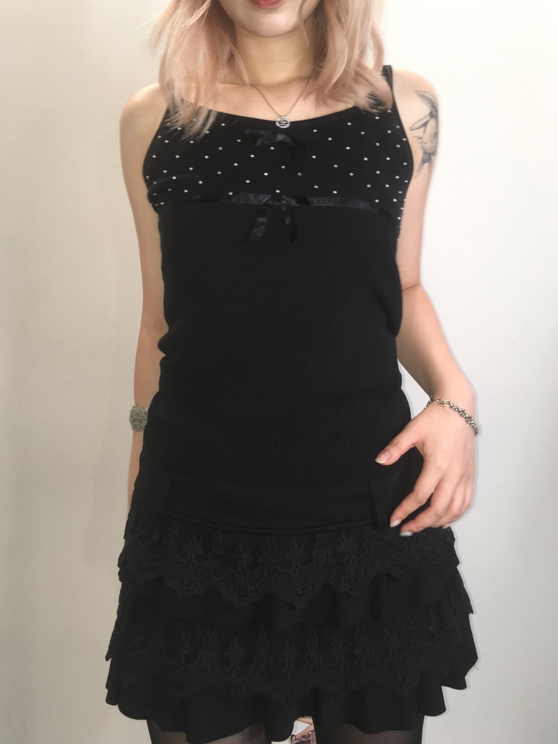 jpn vintage ribbon peal knit sleeveless 상품이미지2