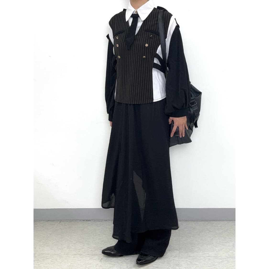 빈티지 블랙 쉬폰 스커트 상품이미지2