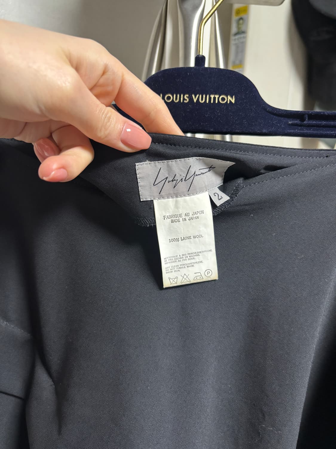 요지 야마모토 블랙 울 스커트 사이즈 2 상품이미지3