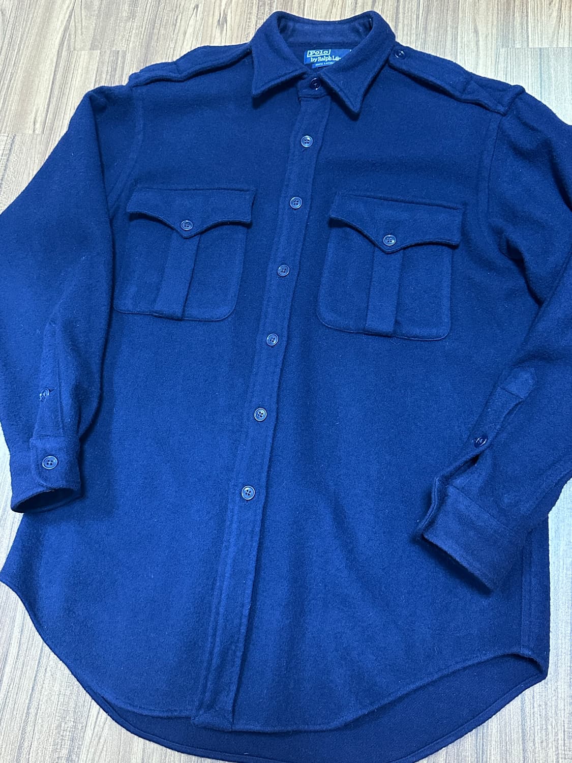 폴로 랄프로렌 헤비 램스울 밀리터리 셔츠 M 상품이미지2