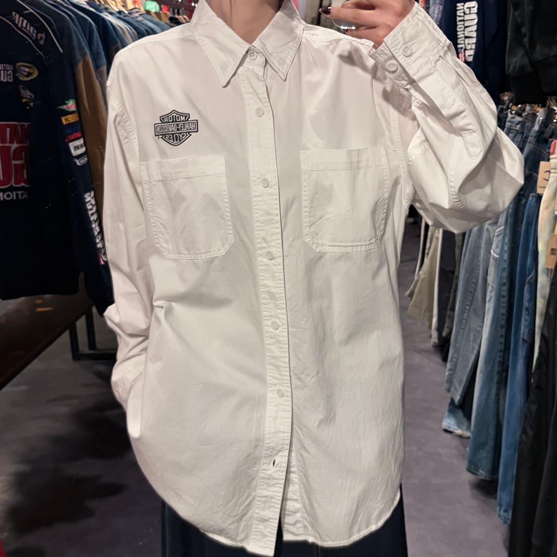 [IM] Harley-Davidson 할리데이비슨 투포켓 셔츠 화이트 상품이미지3