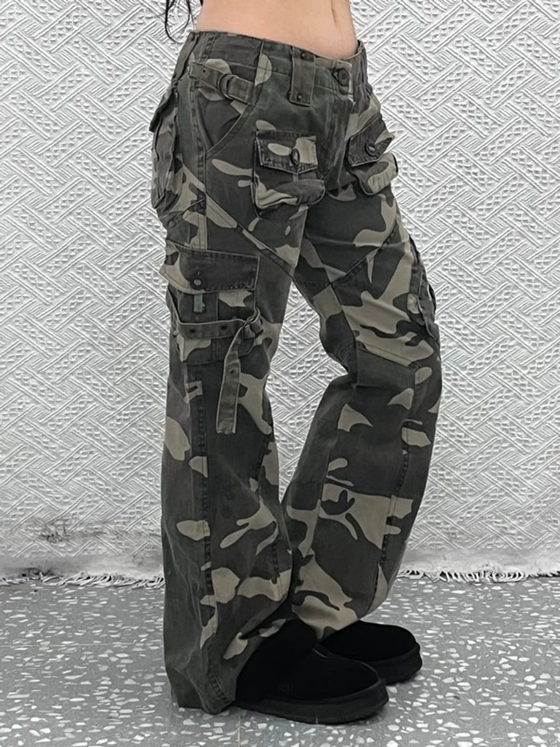빈티지 스트릿 펑크 밀리터리 카모플라주 카고팬츠 L C10408 상품이미지1
