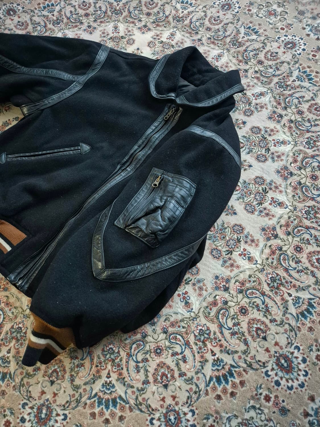 MEN'S BA-TSU 80's 울,레더 바시티 점퍼 상품이미지3