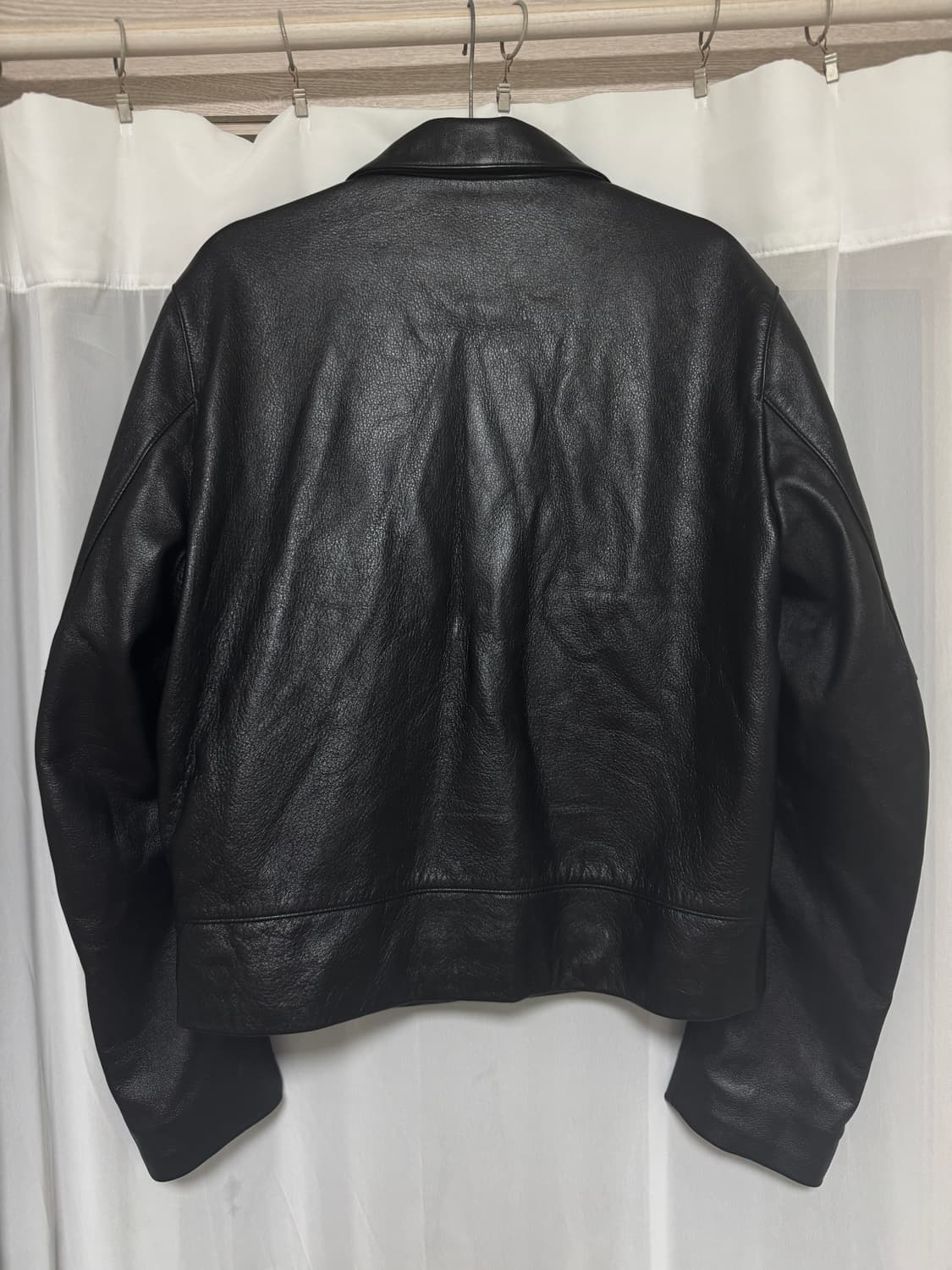 머듈 014 레더자켓 블랙 1사이즈 상품이미지2