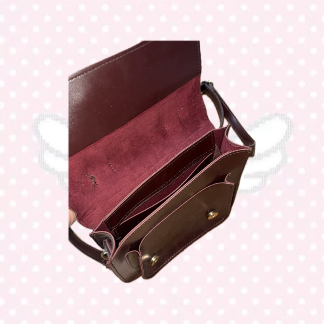 모리걸 코코아맛 브라운 레더 크로스백 가방 상품이미지3