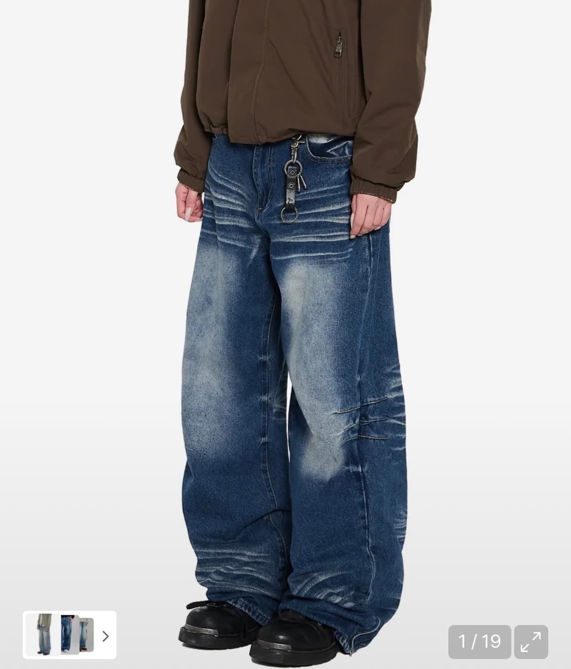 아캄 Washed Zipper Slit Denim Pants (Blue) 상품이미지1