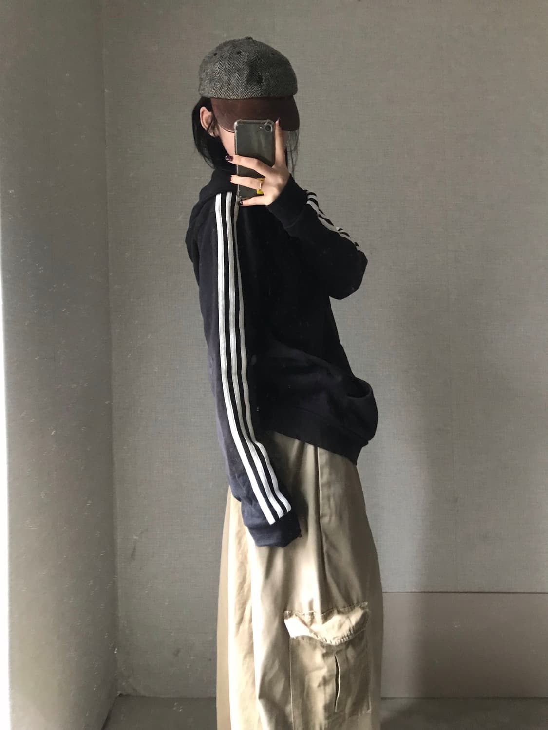 아디다스 블랙 오버핏 후드집업 상품이미지5