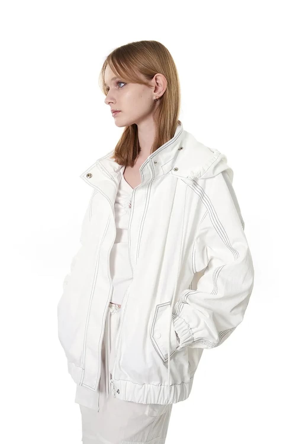 세릭 cerric 스티치 후드 자켓 아우터 점퍼 상품이미지2