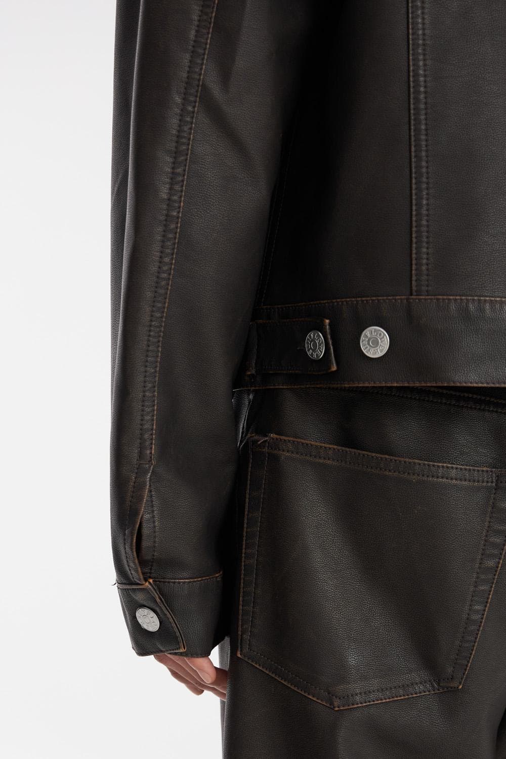 [L] 선플라워 레더 트러커 자켓 상품이미지7