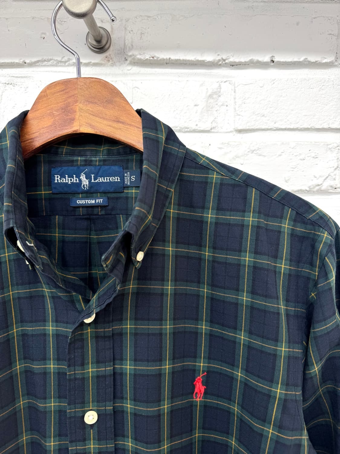 폴로 네이비 체크 커스텀핏 셔츠 상품이미지4