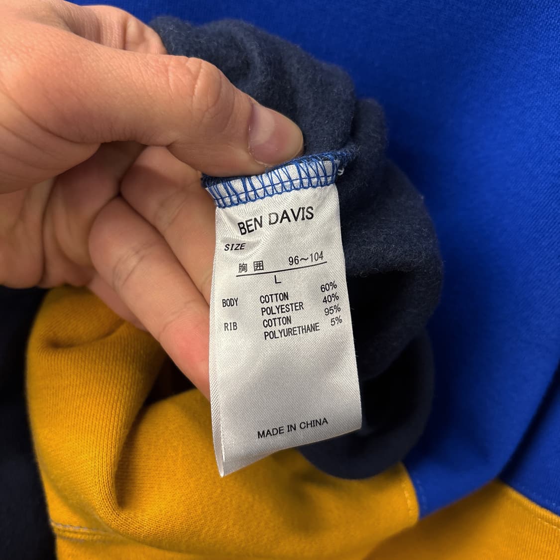 벤 데이비스 레트로 오버핏 엠브로이드 컬러블럭 스웻셔츠 N892 상품이미지8