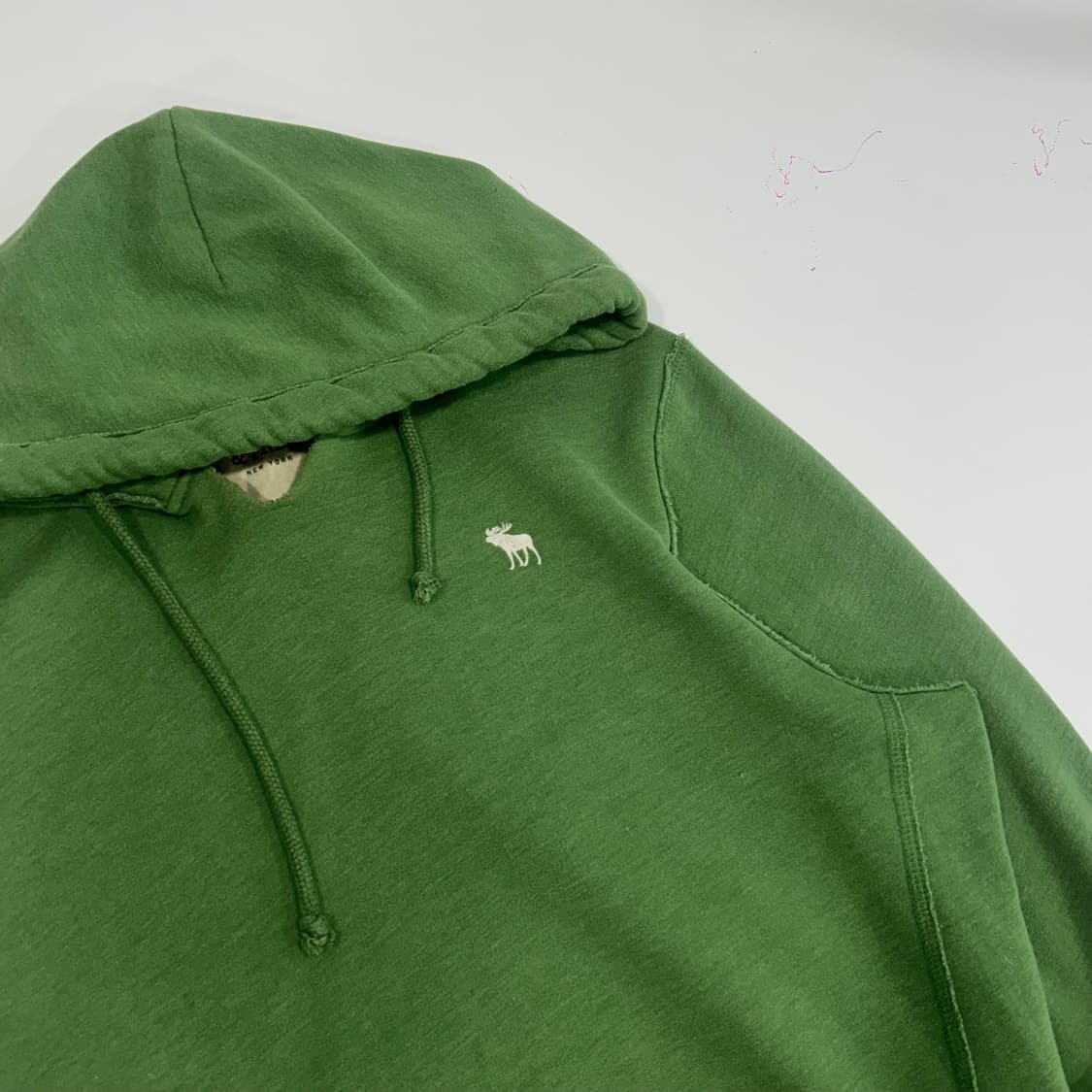 Abercrombie 아베크롬비 넥 트임 그린 후드티 상품이미지4