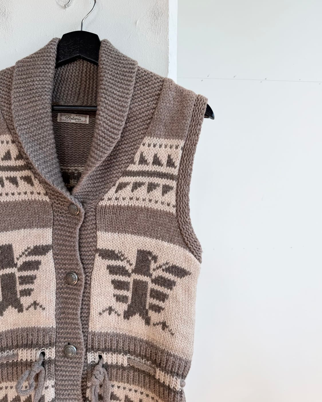 vtg 베이지 코위찬 니트 베스트 상품이미지5