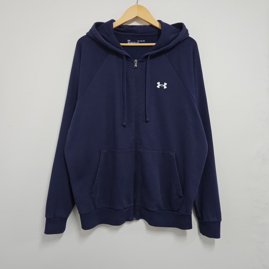 XL 언더아머 오버핏 기모 후드집업 네이비 상품이미지2