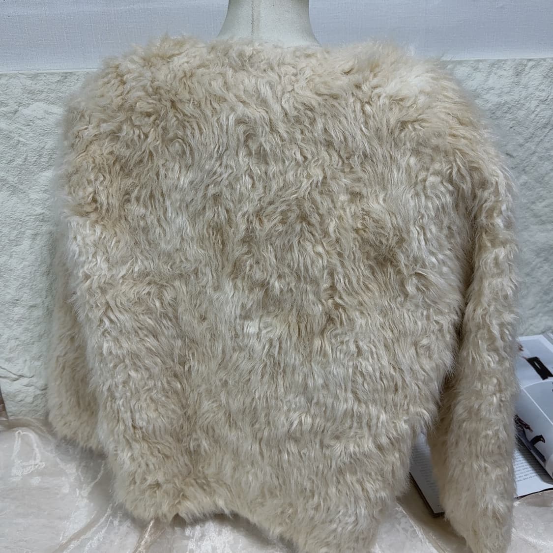 빈티지 인조퍼 양털느낌 무스탕 상품이미지4