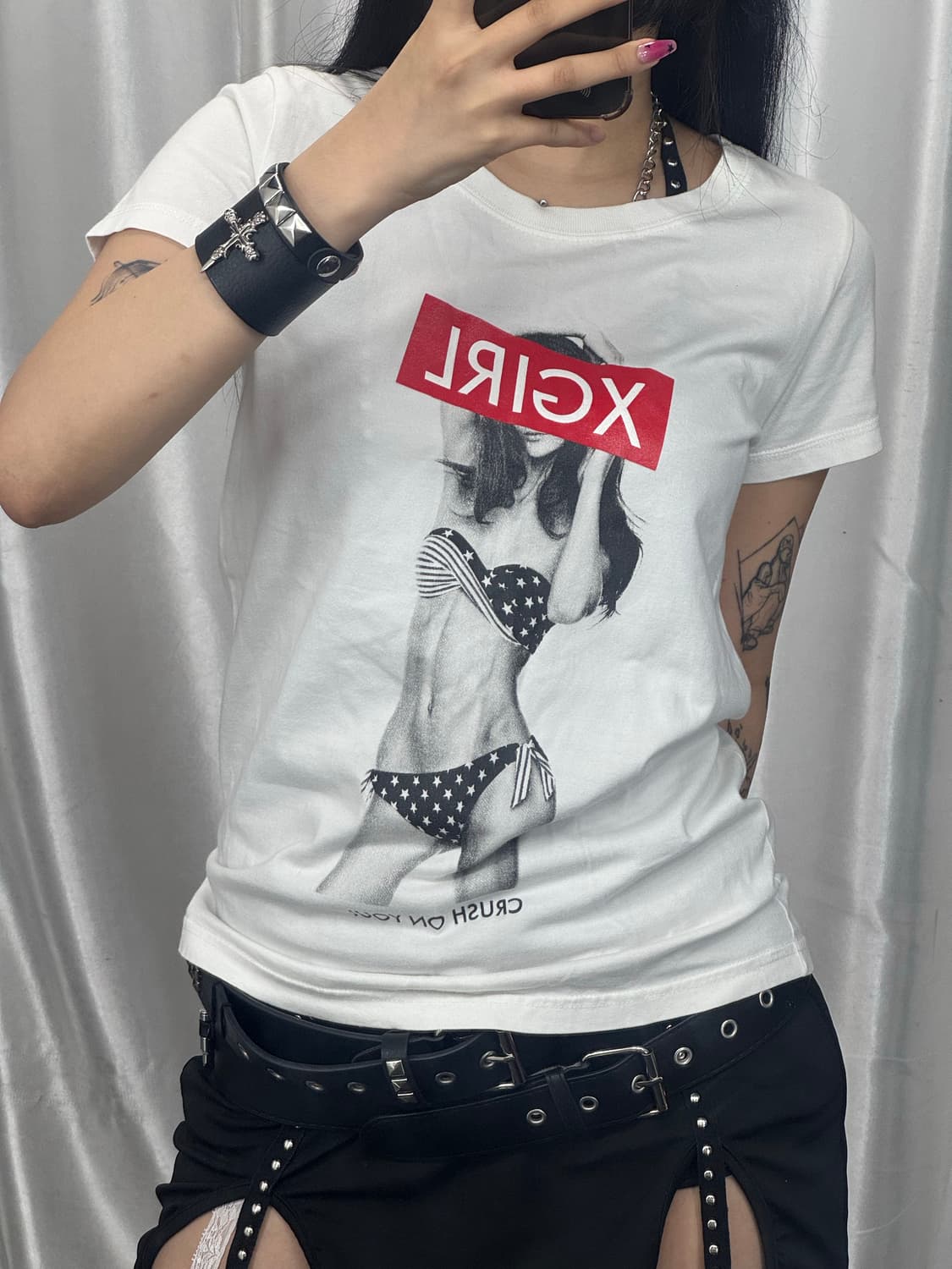 X-Girl printed short sleeve 상품이미지1